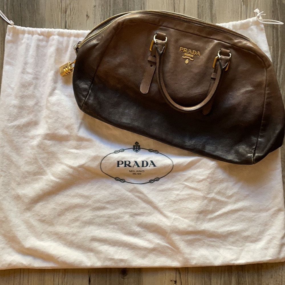 Authentic Prada Ombré Glacé Double Zipper - Picture 2 of 13